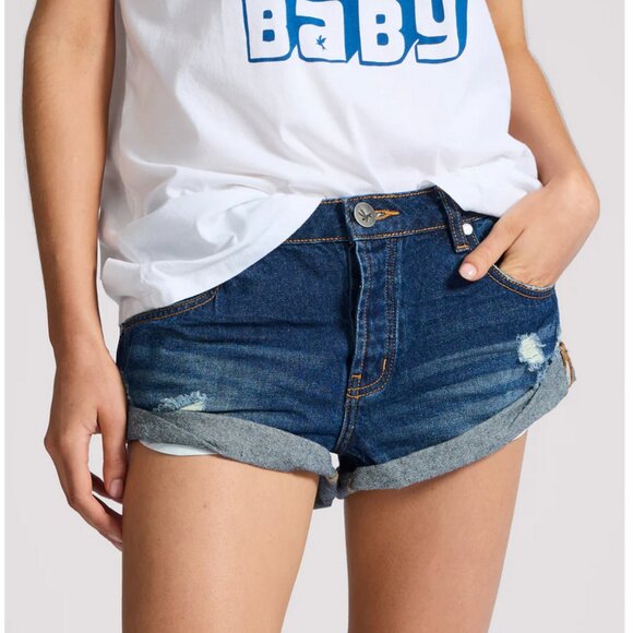 Bandits Low Waist Denim Shorts - Blue Moon - Picture 6 of 7